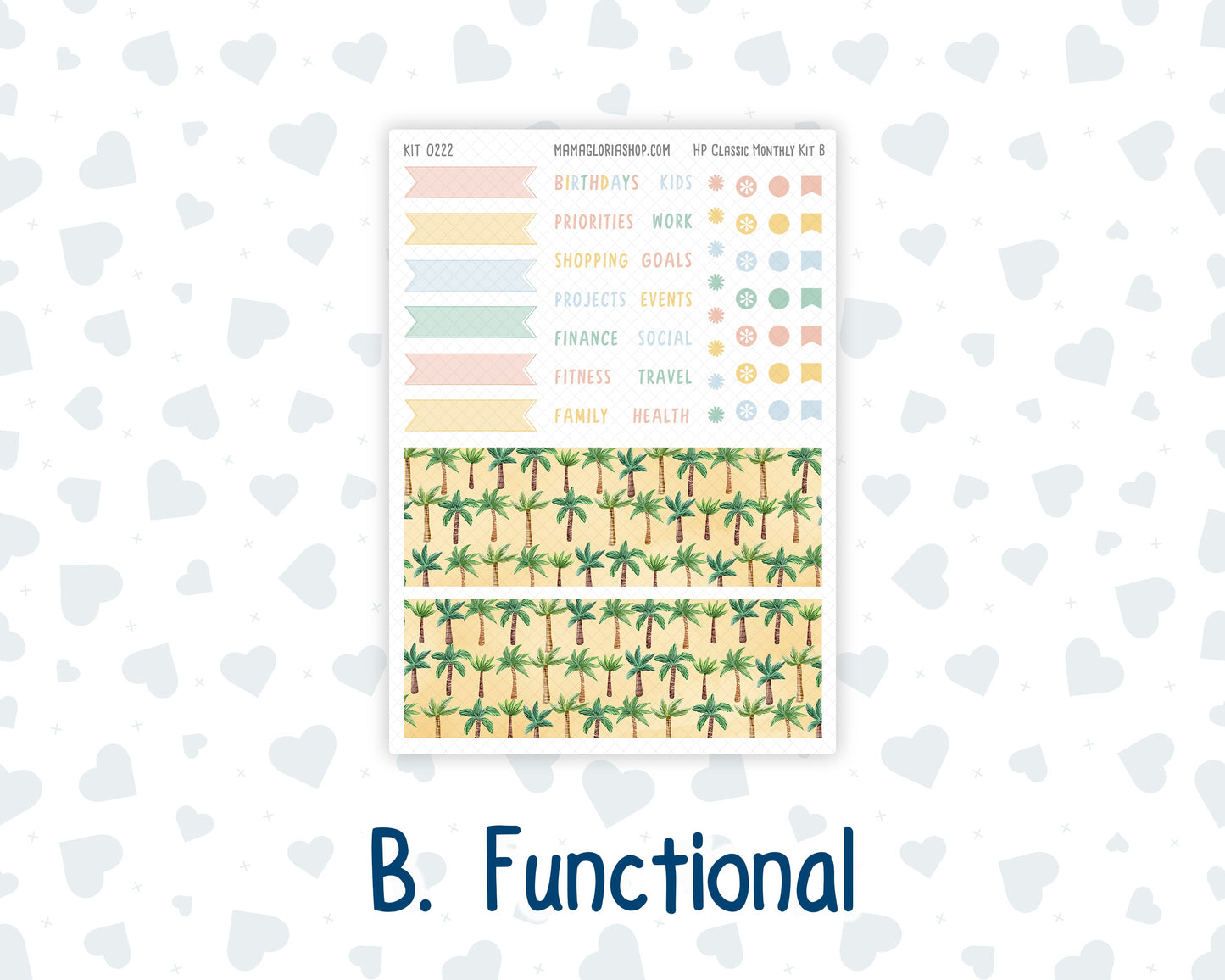 Kit 0222 - HP Classic - Monthly Kit - June - Beach Day - For Classic Happy Planner