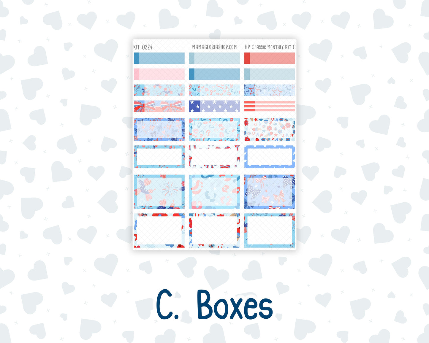 Kit 0224 - HP Classic - Monthly Kit - July - Patriotic Parade - For Classic Happy Planner