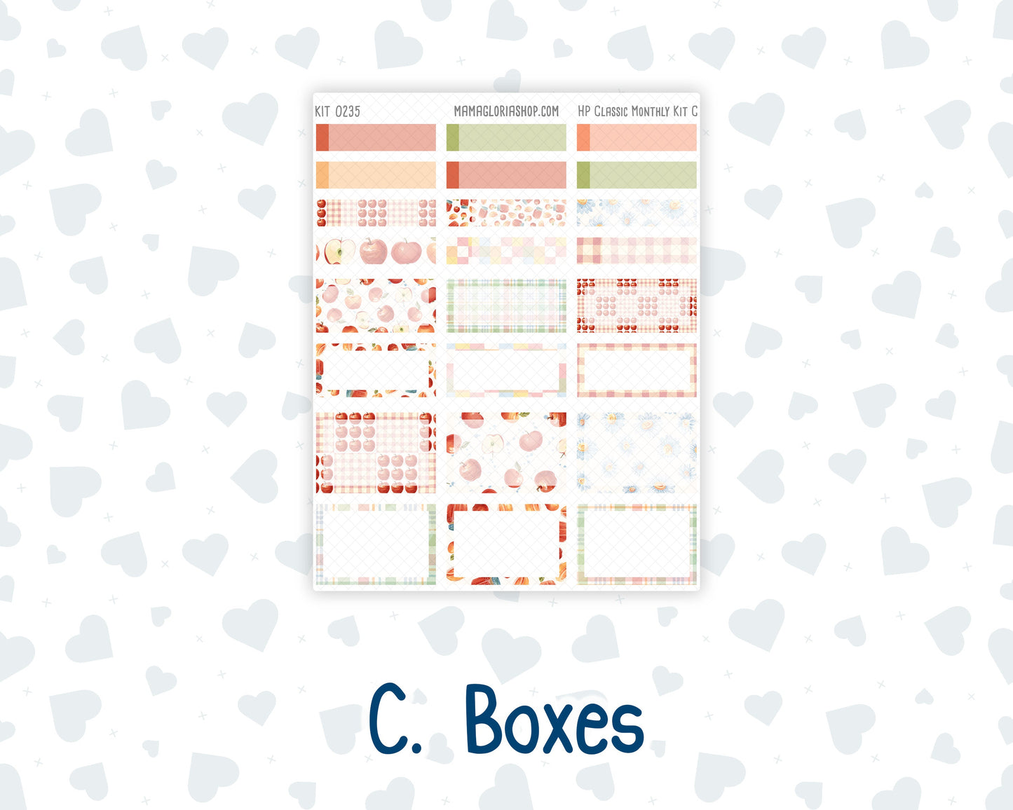 Kit 0235 - HP Classic - Monthly Kit - September - Apple Orchard - For Classic Happy Planner