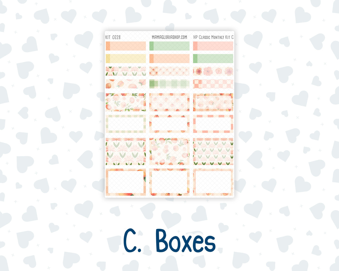 Kit 0228 - HP Classic - Monthly Kit - August - Just Peachy - For Classic Happy Planner