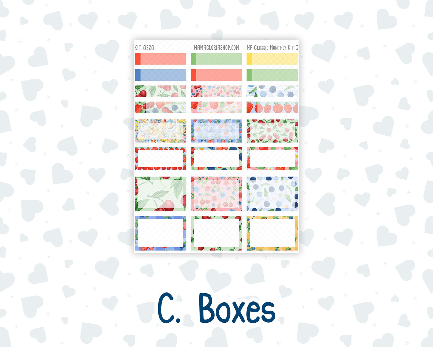 Kit 0220 - HP Classic - Monthly Kit - June - June Berries - For Classic Happy Planner