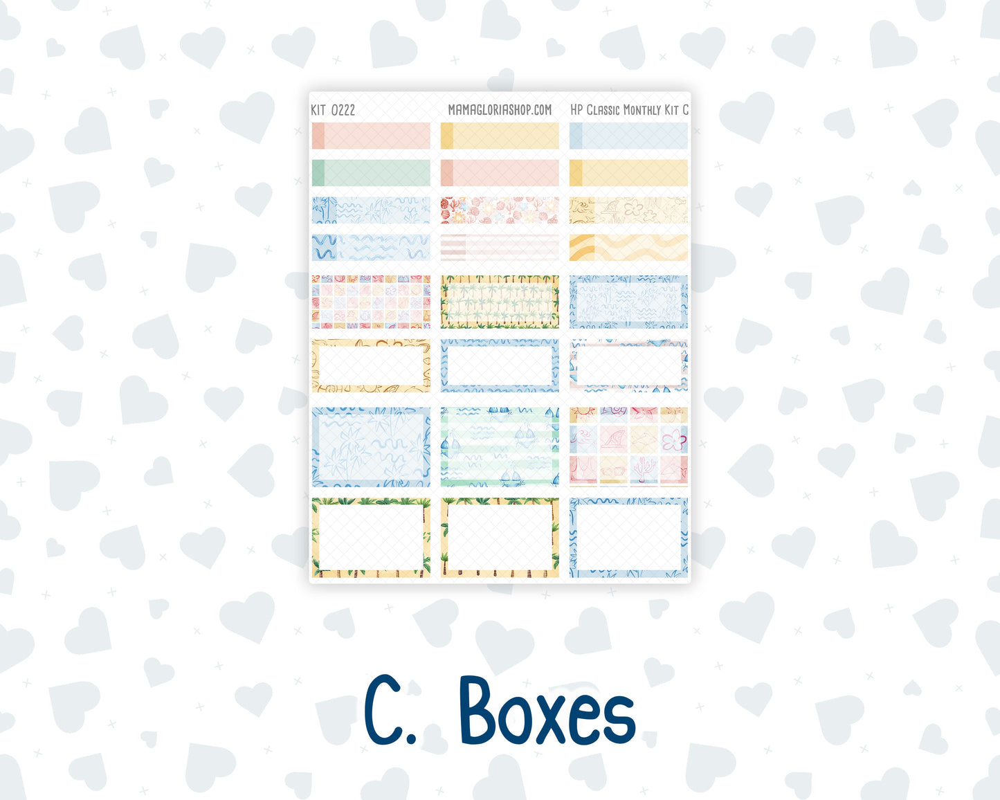 Kit 0222 - HP Classic - Monthly Kit - June - Beach Day - For Classic Happy Planner