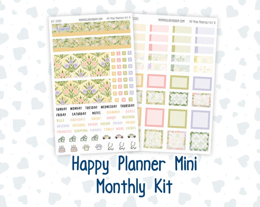 Kit 0280 - HP Mini - Monthly Kit - Half Past Six In August - For Mini Happy Planner