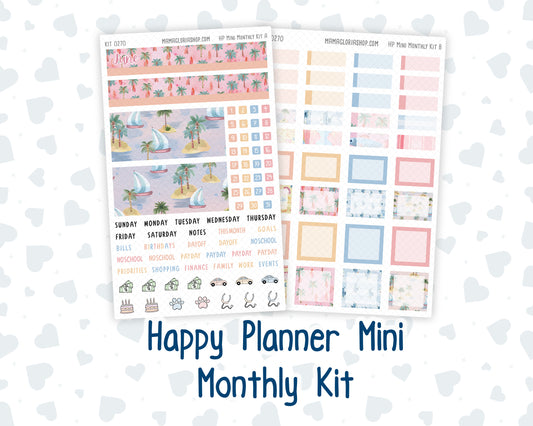Kit 0270 - HP Mini - Monthly Kit - June - Beachside Bliss - For Mini Happy Planner