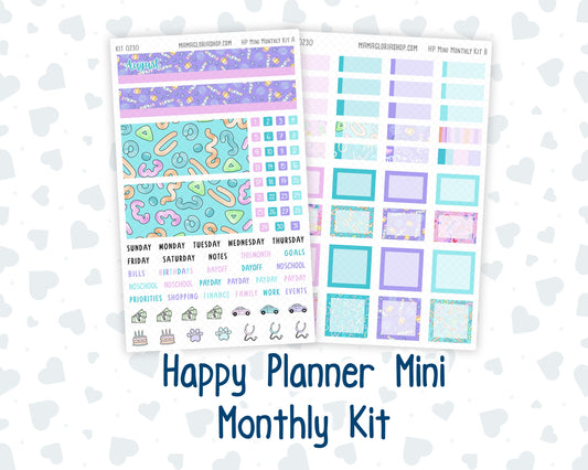 Kit 0230 - HP Mini - Monthly Kit - August - School Daze - For Mini Happy Planner