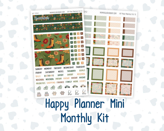 Kit 0242 - HP Mini - Monthly Kit - November - Cottage Autumn - For Mini Happy Planner
