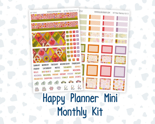 Kit 0240 - HP Mini - Monthly Kit - November - Cozy Thanksgiving - For Mini Happy Planner