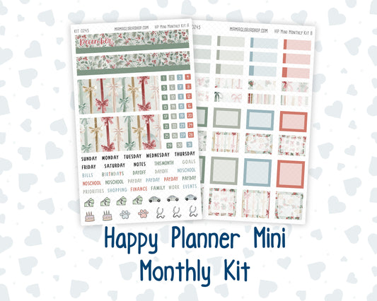 Kit 0245 - HP Mini - Monthly Kit - December - Vintage Christmas - For Mini Happy Planner