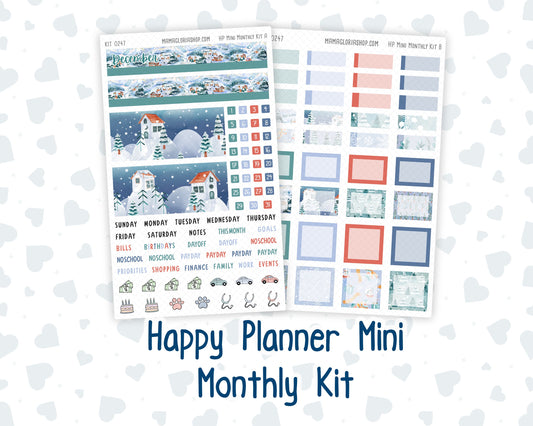 Kit 0247 - HP Mini - Monthly Kit - December - Snow Day Adventures - For Mini Happy Planner