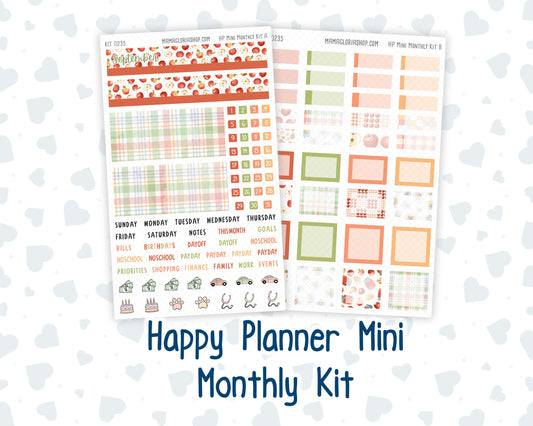 Kit 0235 - HP Mini - Monthly Kit - September - Apple Orchard - For Mini Happy Planner