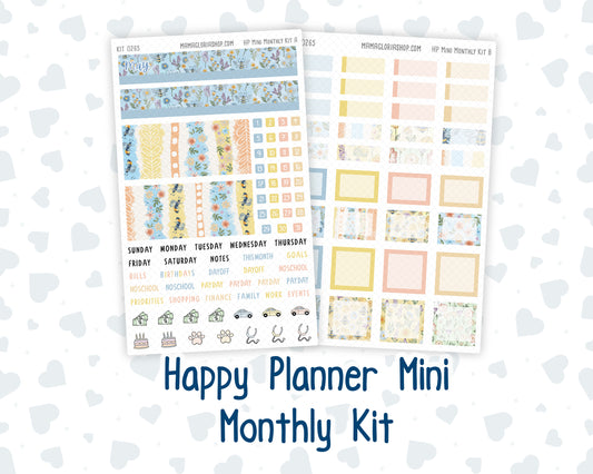 Kit 0265 - HP Mini - Monthly Kit - May - Honeybee Sky - For Mini Happy Planner