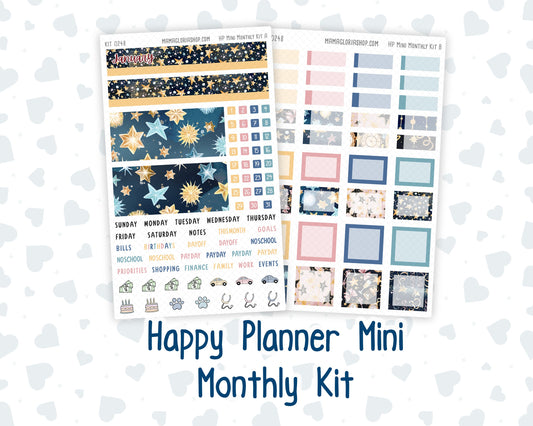 Kit 0248 - HP Mini - Monthly Kit - January - Midnight Countdown - For Mini Happy Planner
