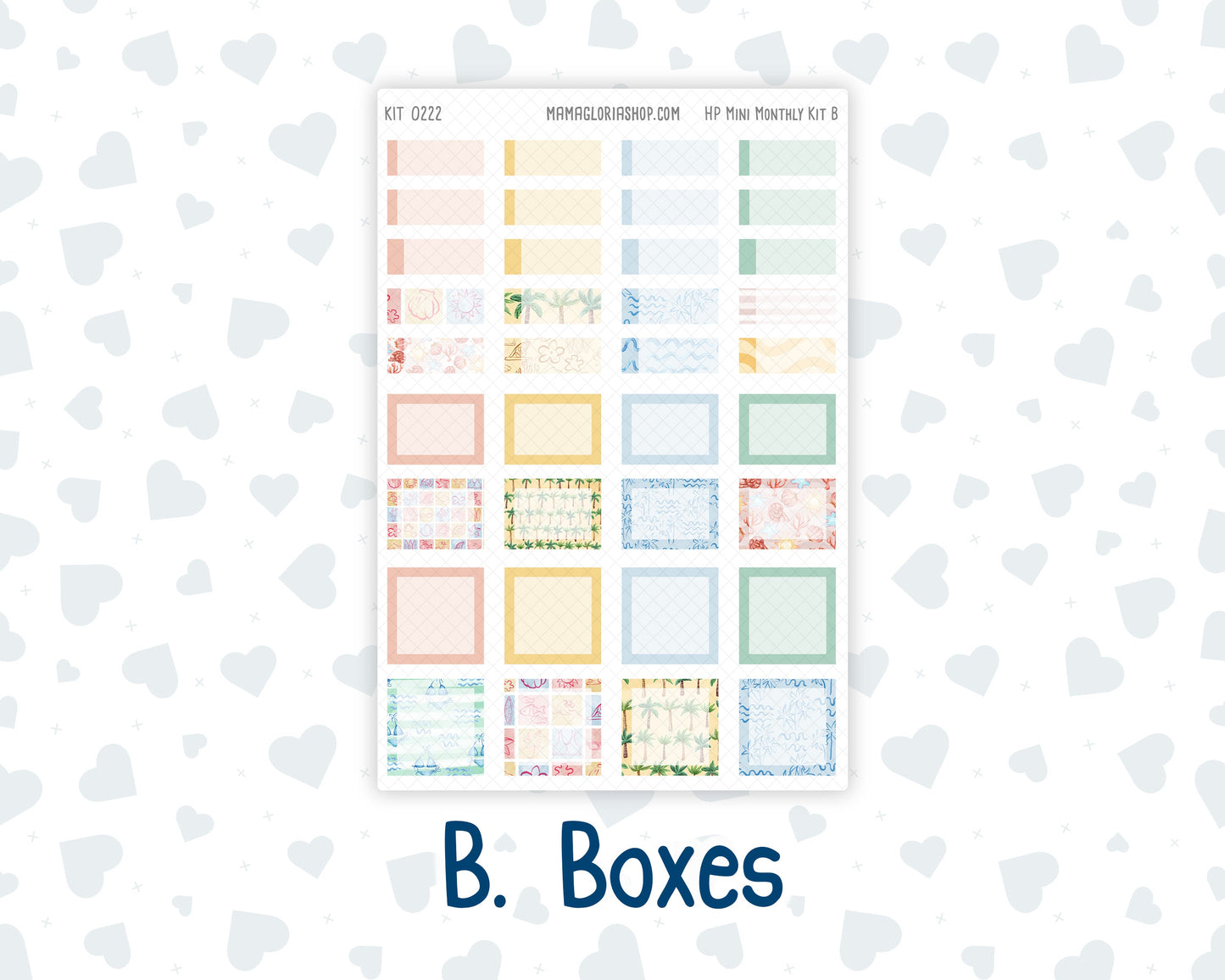 Kit 0222 - HP Mini - Monthly Kit - June - Beach Day - For Mini Happy Planner