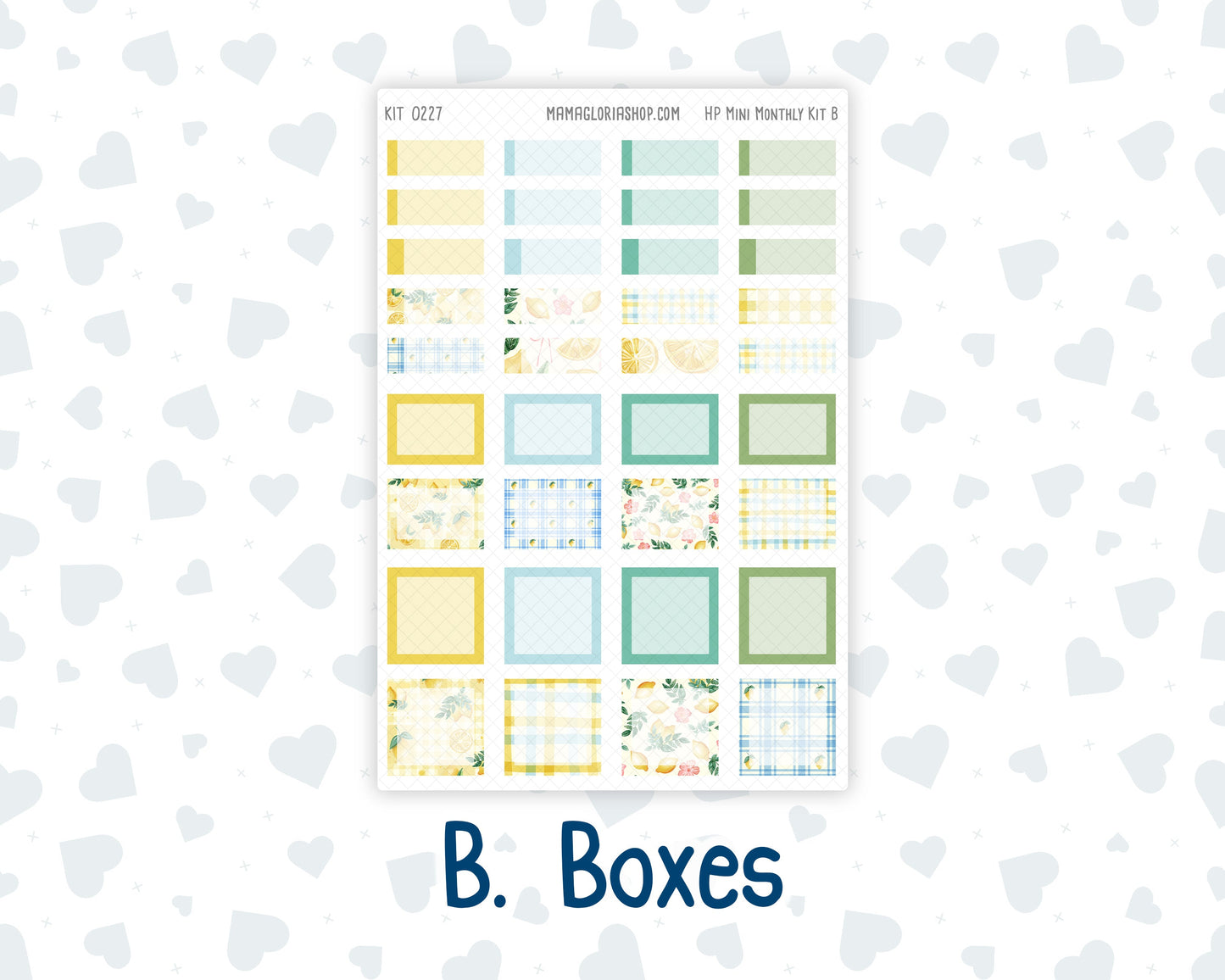 Kit 0227 - HP Mini - Monthly Kit - July - Lemon Grove - For Mini Happy Planner