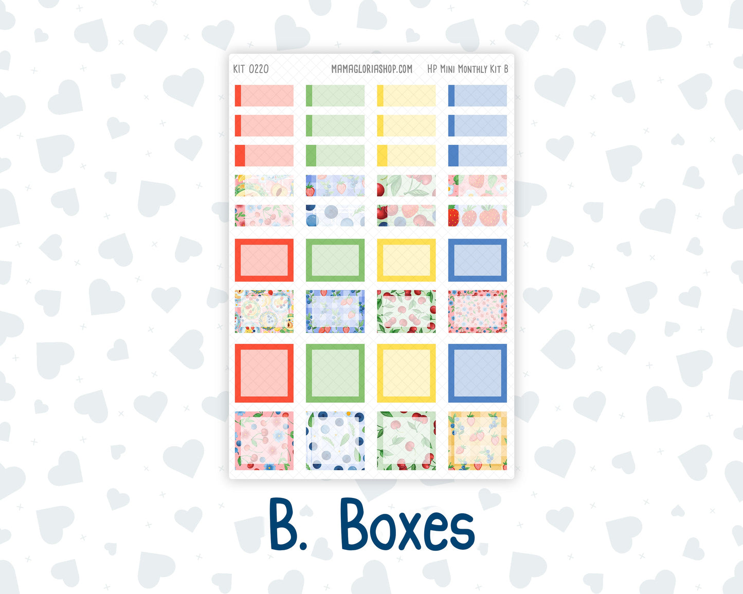 Kit 0220 - HP Mini - Monthly Kit - June - June Berries - For Mini Happy Planner