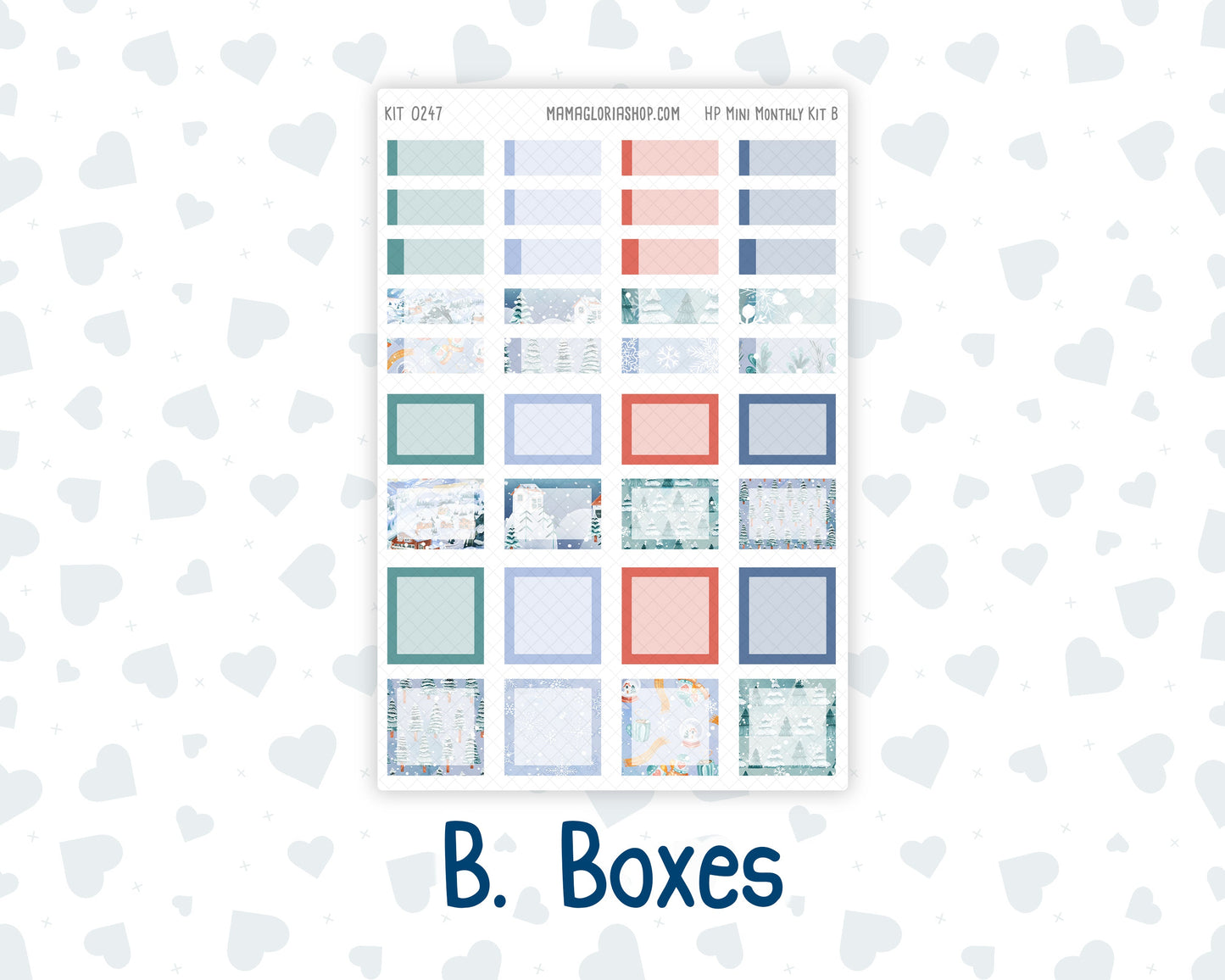 Kit 0247 - HP Mini - Monthly Kit - December - Snow Day Adventures - For Mini Happy Planner