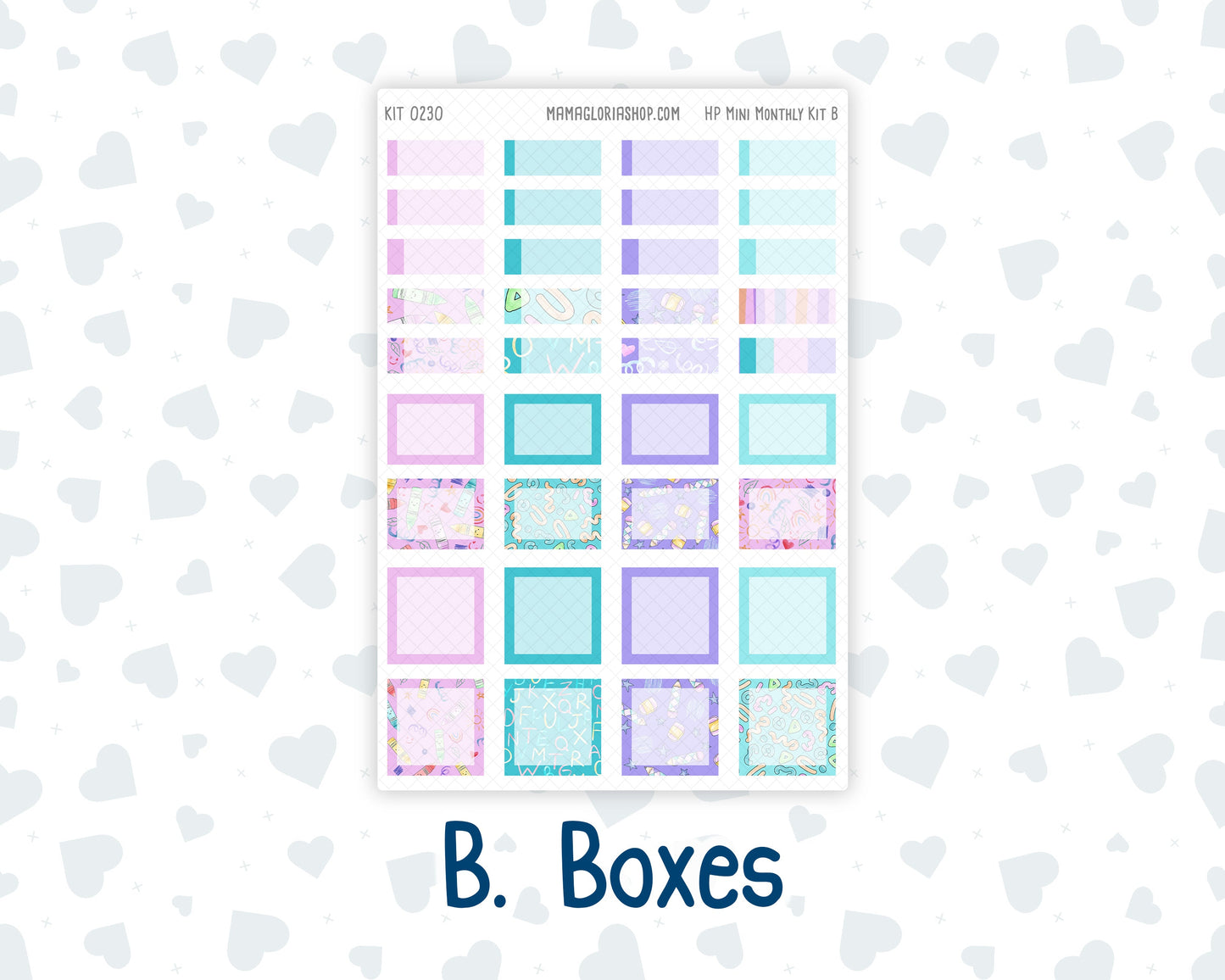Kit 0230 - HP Mini - Monthly Kit - August - School Daze - For Mini Happy Planner