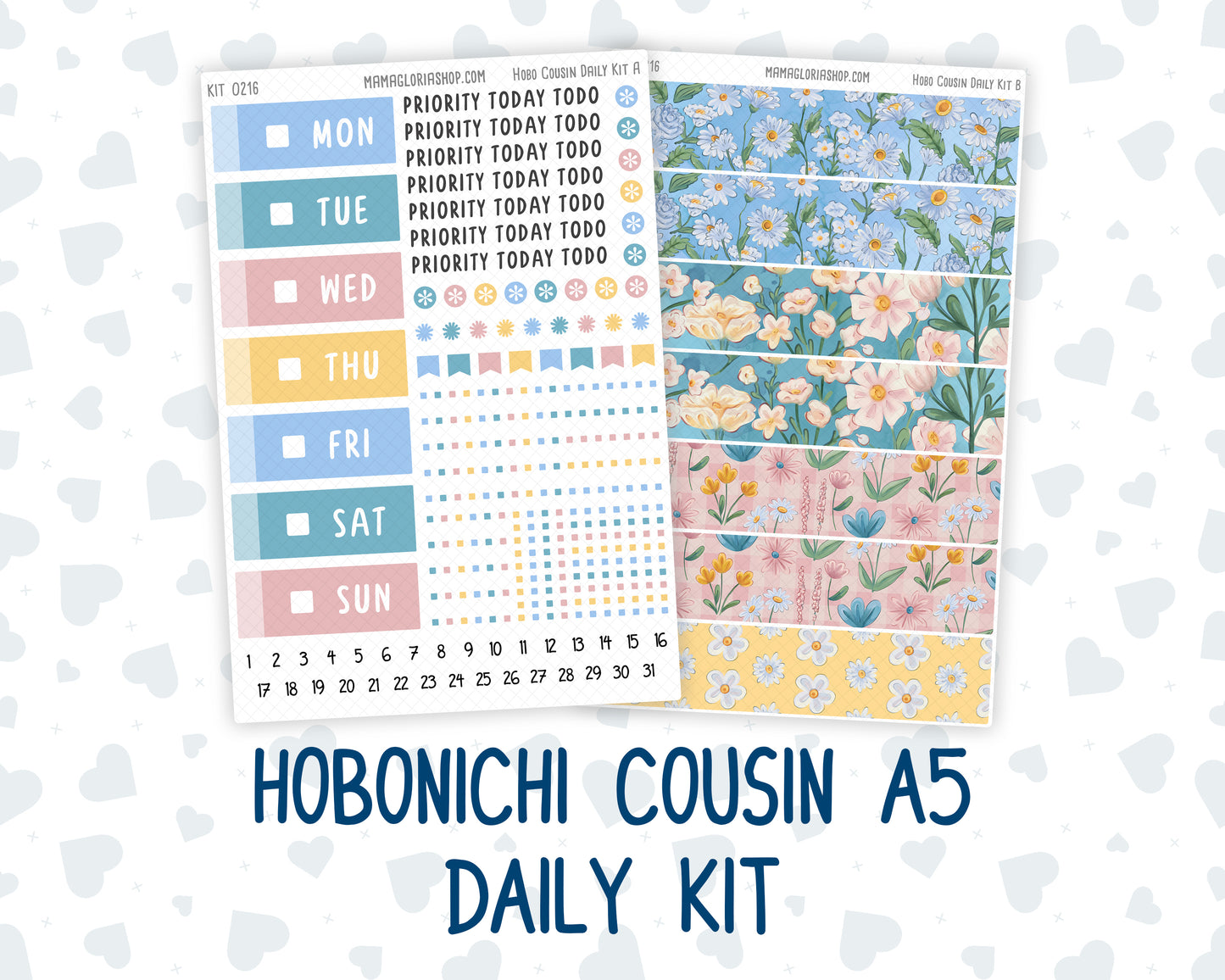 Kit 0216- Hobonichi Cousin – Daily Kit - Daisy Days- May