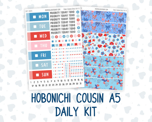 Kit 0224 - Hobonichi Cousin - Daily Kit - July - Patriotic Parade