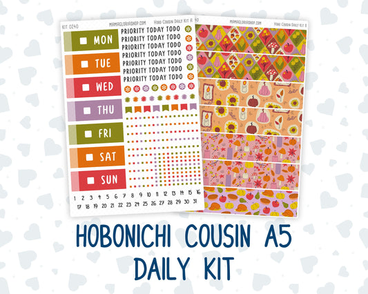 Kit 0240 - Hobonichi Cousin - Daily Kit - November - Cozy Thanksgiving