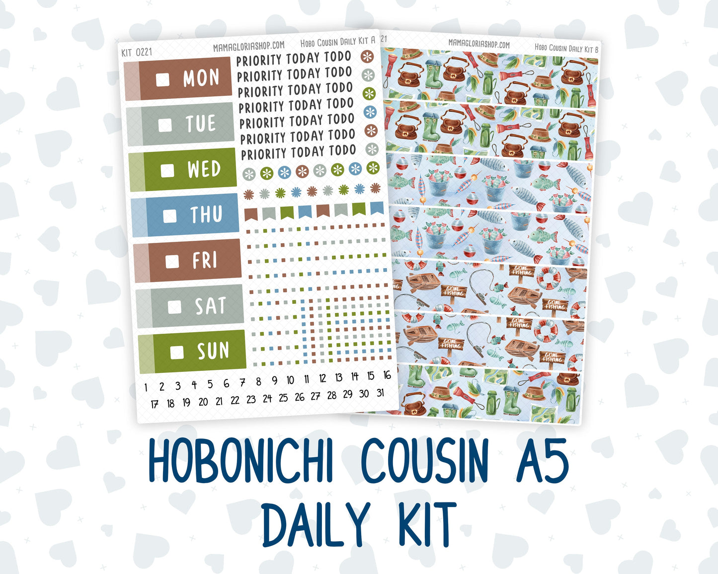 Kit 0221 - Hobonichi Cousin - Daily Kit - June - Gone Fishing