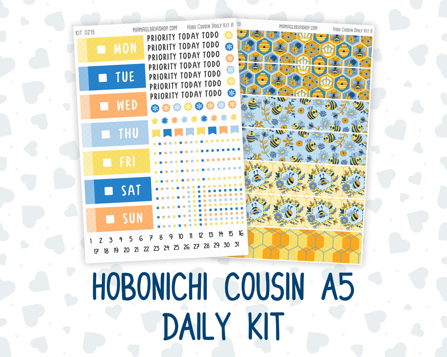 Kit 0219- Hobonichi Cousin – Daily Kit - Bee's Business- May
