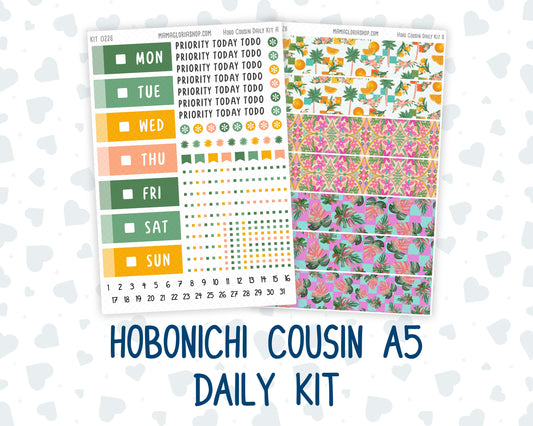 Kit 0226 - Hobonichi Cousin - Daily Kit - July - Tropical Whimsy