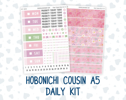 Kit 0253 - Hobonichi Cousin - Daily Kit - February - Rosy Daydreams