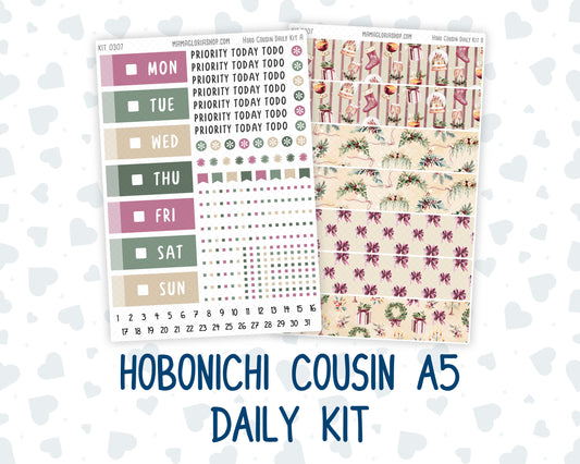 Kit 0307 - Hobonichi Cousin - Daily Kit - December - Velvet Hearth