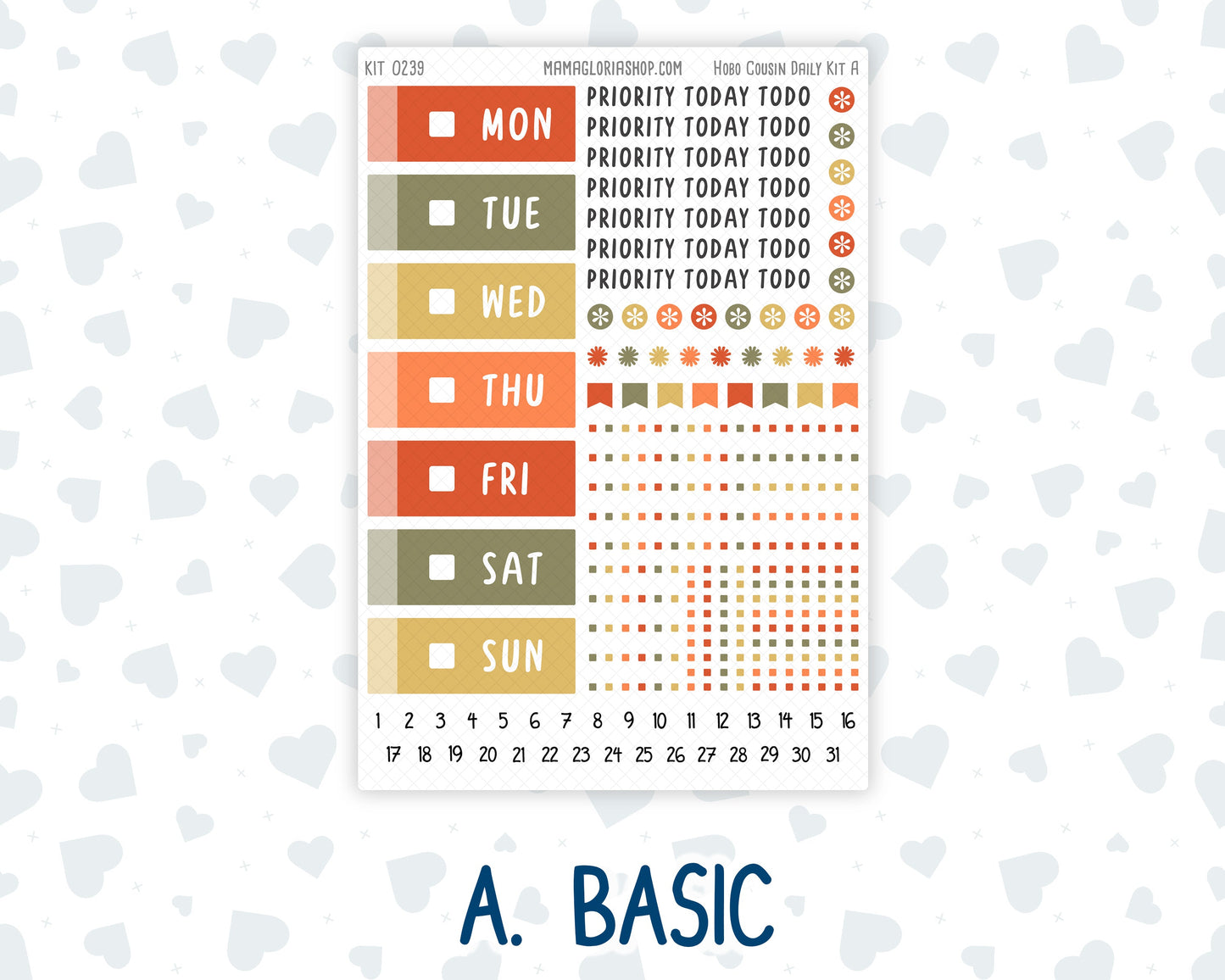 Kit 0239 - Hobonichi Cousin - Daily Kit - October - October Stroll