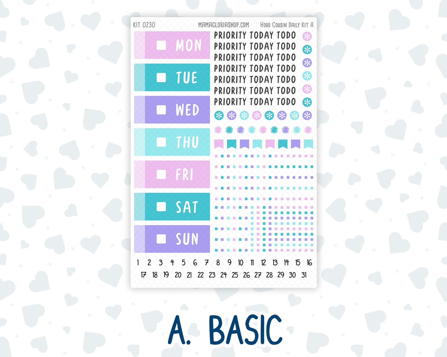 Kit 0230 - Hobonichi Cousin - Daily Kit - August - School Daze