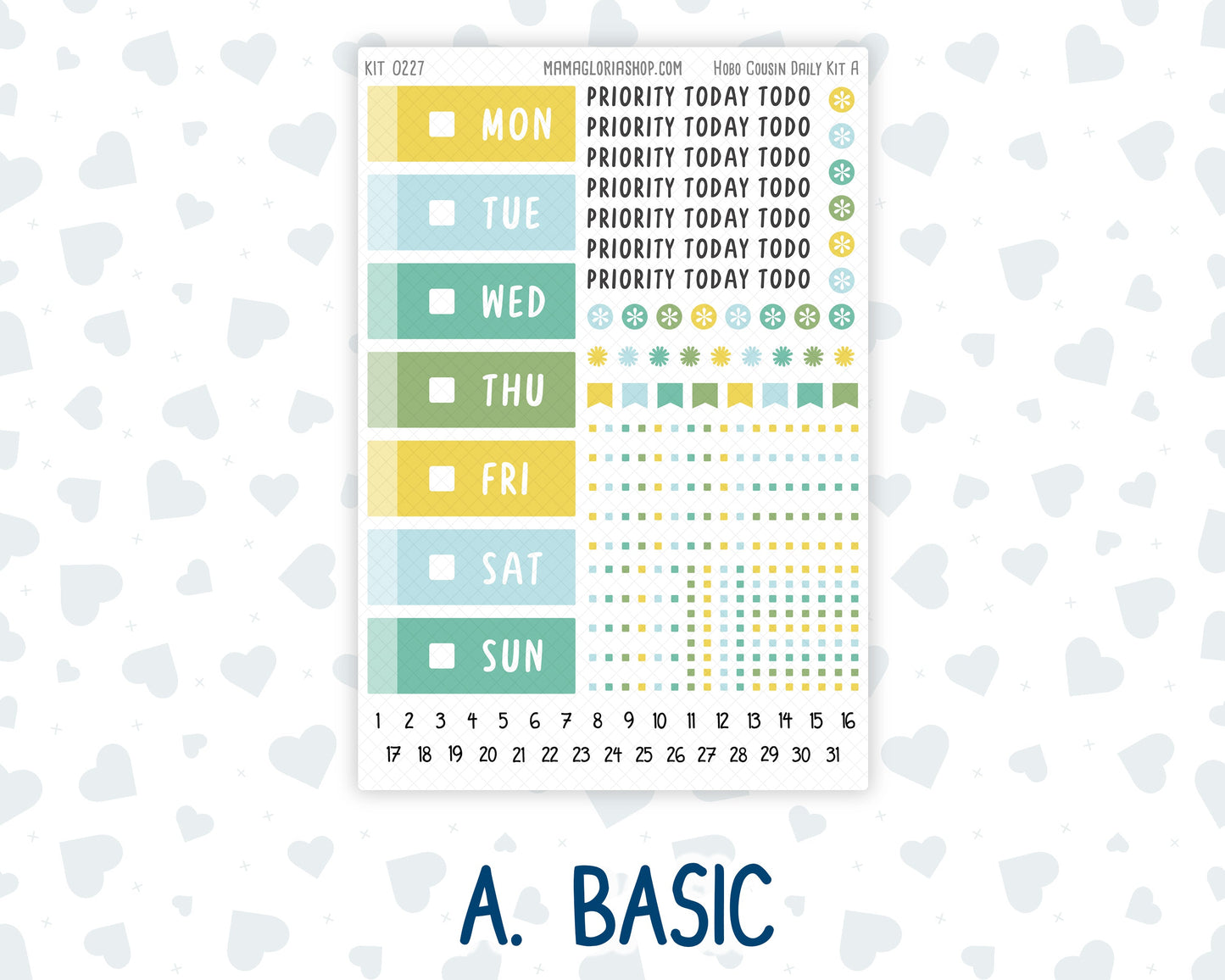 Kit 0227 - Hobonichi Cousin - Daily Kit - July - Lemon Grove
