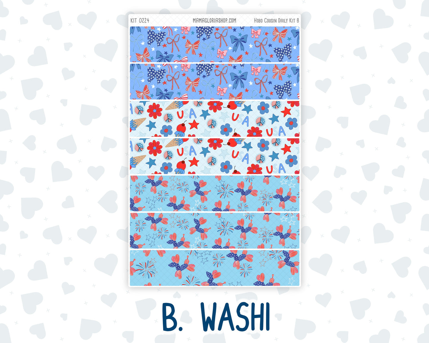Kit 0224 - Hobonichi Cousin - Daily Kit - July - Patriotic Parade