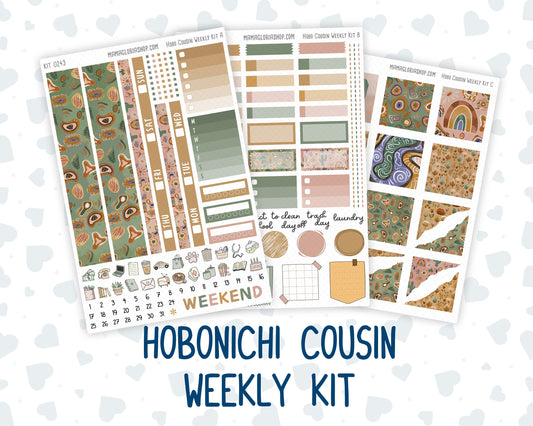 Kit 0243 - Hobonichi Cousin - Weekly Kit - November - Boho Autumn - 1.3” Wide Columns