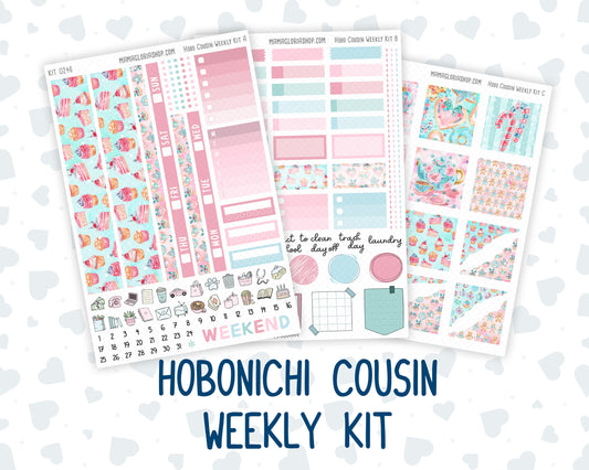 Kit 0246 - Hobonichi Cousin - Weekly Kit - December - Gingerbread Sweets - 1.3” Wide Columns