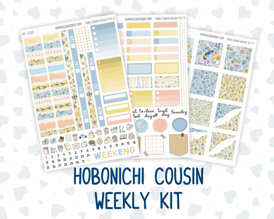 Kit 0265 - Hobonichi Cousin - Weekly Kit - May - Honeybee Sky - 1.3” Wide Columns