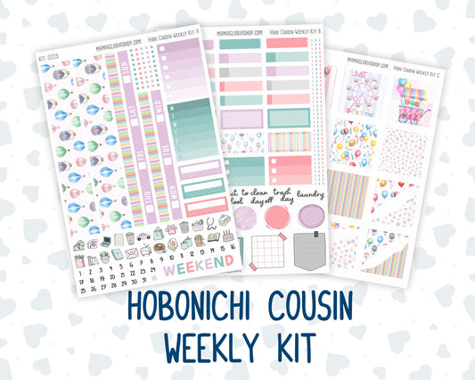 Kit 0225 - Hobonichi Cousin - Weekly Kit - July - Carnival Joy - 1.3” Wide Columns