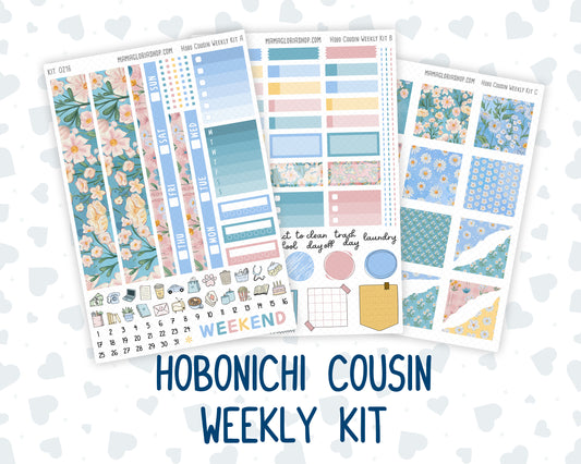 Kit 0216- Hobonichi Cousin – Weekly Kit – 1.3” Wide Columns - Daisy Days- May