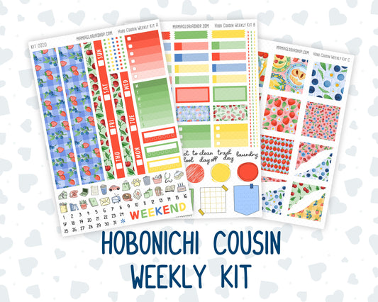 Kit 0220 - Hobonichi Cousin - Weekly Kit - June - June Berries - 1.3” Wide Columns