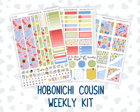 Kit 0269 - Hobonichi Cousin - Weekly Kit - June - Dolce Mare - 1.3” Wide Columns