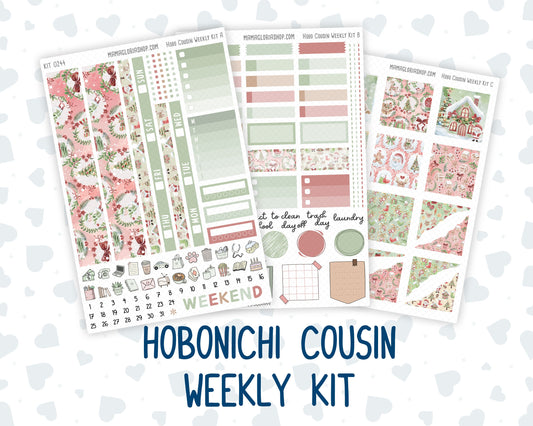 Kit 0244 - Hobonichi Cousin - Weekly Kit - December - Santas Village - 1.3” Wide Columns