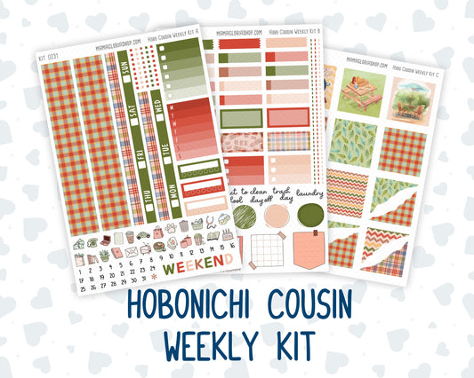 Kit 0231 - Hobonichi Cousin - Weekly Kit - August - Backyard BBQ - 1.3” Wide Columns
