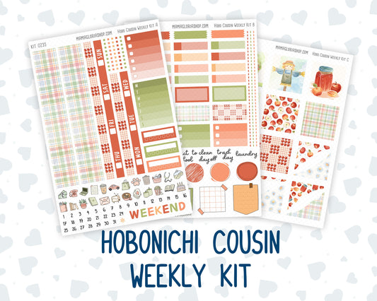 Kit 0235 - Hobonichi Cousin - Weekly Kit - September - Apple Orchard - 1.3” Wide Columns
