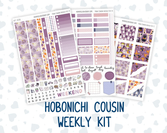 Kit 0236 - Hobonichi Cousin - Weekly Kit - October - Sweet & Spooky - 1.3” Wide Columns