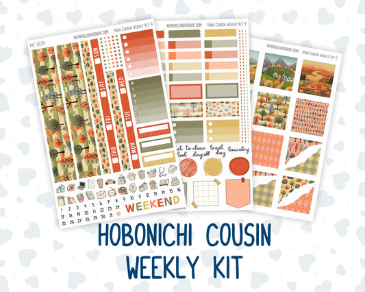 Kit 0239 - Hobonichi Cousin - Weekly Kit - October - October Stroll - 1.3” Wide Columns