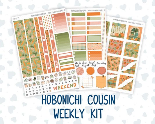 Kit 0233 - Hobonichi Cousin - Weekly Kit - September - Cinnamon Days - 1.3” Wide Columns