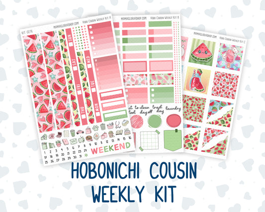 Kit 0276 - Hobonichi Cousin - Weekly Kit - July - Melon Crush - 1.3” Wide Columns