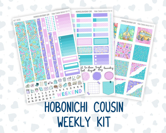 Kit 0230 - Hobonichi Cousin - Weekly Kit - August - School Daze - 1.3” Wide Columns