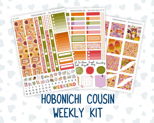 Kit 0240 - Hobonichi Cousin - Weekly Kit - November - Cozy Thanksgiving - 1.3” Wide Columns