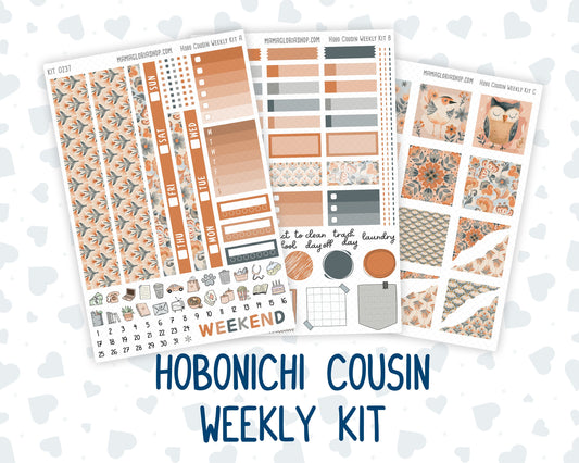 Kit 0237 - Hobonichi Cousin - Weekly Kit - October - Forest Folk - 1.3” Wide Columns